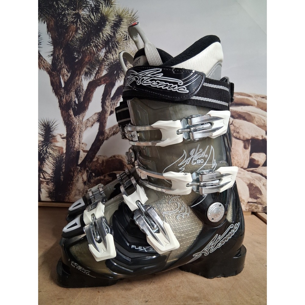 Atomic Hawx 80 W Womens Ski Boots Black White Size 23/23.5 RECCO ASY Comfort